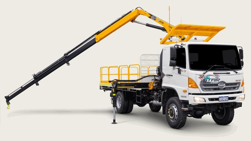 Hino 500 4x4 crane truck